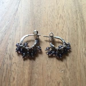 Me & Ro Tiny Hoop Earrings (Iolite)